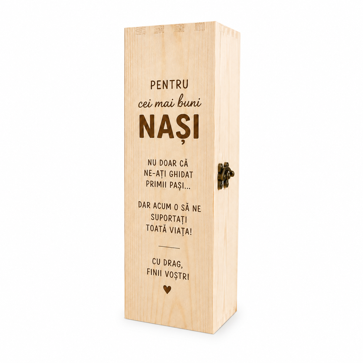 Cutie de vin din lemn pentru nasi