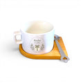 Set ceasca de cafea si farfurie din lemn
